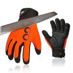 Vgo... Cut Resistant Work Gloves,Cutproof Gloves for Men,Impact Gloves, ANSI Level 5 Cut Protection Gloves,Cow Leather Mechanics Gloves,Anti-Vibration Gloves(Orange,Size L,CA9794IPA5)