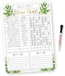 Hadley Designs Gold Greenery Family Chore Chart for Adults, Magnetic Reward Chart for Toddlers at Home, Boho Chore Reward Chart System for Kids, My Magnetic Responsibility Chart for Kids