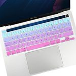 Allinside Keyboard Cover Skin for 2020 MacBook Pro 13 inch A2338 M1 A2251 A2289 and 2019 MacBook Pro 16 inch A2141 with Touch Bar & Touch ID, Ombre Blue Pink