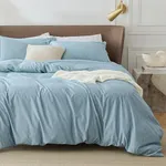 Bedsure Storm Blue Duvet Cover Full Size - Super Soft Cationic Dyed Duvet Cover for Kids with Zipper Closure, 3 Pieces, No Comforter(Full, 80"x90")