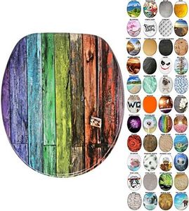 Sanilo Soft Close Toilet Seat, Wide Choice of New Toilet Seats, Stable Hinges, Easy to Mount (Rainbow)