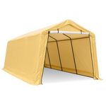 HomeDude 10x20 Carport, Heavy Duty 1.5" (38mm) Steel Frame Canopy Shelter with 150g/m² Ripstop Heat-Sealed Cover, All-Season Outdoor Garage, Beige