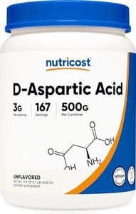 Nutricost D-Ácido Aspártico (DAA) Polvo 500G - Suplemento DAA