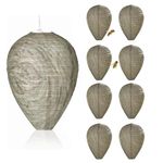 AEIMIAIDE 8 Pack Wasp Nest Decoy, Hanging Wasp Repellent Wasp Trap, Eco-Friendly Effective Natural Paper Hanging Fake Wasp Nest, Natural Repellent Reduction Bee and Hornet Deterrent