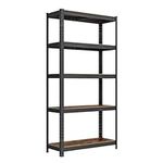 SONGMICS Shelving Unit, Industrial Adjustable Storage Shelves, for Living Room, Kitchen, Garage, Rustic Brown and Black UGLR030B01