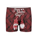 GLUDEAR Valentines Day Underwear Personalized for Men Boyfriend Husband Boxer Briefs, Happy Gnome, 3X-Large