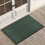 ubdyo Extra Durable Door Mat - Dirt Trapping Outdoor Welcome Mats - Non-Slip Outdoor Door Mats - Low Profile Front Door Mat - Indoor Doormat (47" x 32", Bright Green)