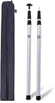 REDCAMP Telescopic Tarp Poles Set of 2, Aluminium Extendable Adjustable Tent Poles for Awning Canopy Porch Sun Sails Tarpaulin Headroom 2.3M