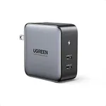 UGREEN 100W USB C Wall Charger, Nexode 2-Port GaN Foldable Charger Block Compatible with MacBook Pro/Air, iPad Pro/Mini, iPhone, Dell XPS, Samsung Galaxy S22 Ultra, Pixel and More - Black and Grey