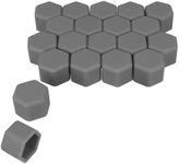kwmobile Set of 20 Car Wheel Nuts Covers Compatible with 19 mm Wheel Nuts - Bolt Caps Hub Screw Cover - Grey