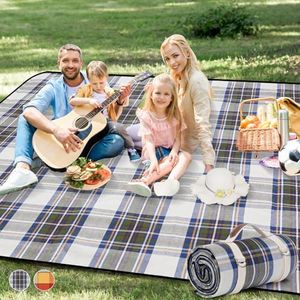 G GOOD GAIN Picnic Outdoor Blanket-Waterproof Picnic Blankets | Portable Camping Blanket | 3-Layer Beach Blanket Sand Free | Park Mat for Grass, Hiking, Travel, Concerts, Indoor(60x60,Blue Check)