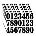 Speedbyte 5 Sheets 3 Inch Number Stickers 0-9, Self-Adhesive Waterproof Vinyl Number Decals House Numbers for Mailbox Door Window Address Billboard Car Sign(3inch Black)