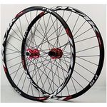 MTB Wheelset 26/27.5/29 Inch, Bicycle Rim 32H Mountain Bike Front & Rear Wheel 7-12 Speed Cassette Sealed Bearing Hubs (Color : Red, Size : 26 inch)