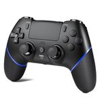 CHEREEKI Wireless Controller for PS4, Compatible with P-S4/Slim/Pro Bluetooth Gamepad Joystick PS4 Remote Control with Paddles Dual Vibration Turbo Six Axis Touch Panel Stereo Headphone Jack Black