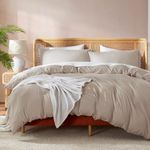 Nestl Linen Duvet Cover King Size - Soft Double Brushed King Duvet Cover Set, 3 Piece, with Button Closure, 1 Duvet Cover 104x90 inches and 2 Pillow Shams