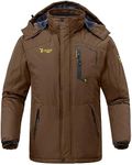 YSENTO Men's Winter Warm Waterproof Coats Outdoor Ski Windproof Hooded Hiking Mountain Jackets(Coffee,M)