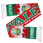 Wales Flag Rugby & Football Fans Scarf (100% Acrylic)