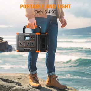 GRECELL 500W Portable Power Station – 519Wh Solar Generator, 2 AC Outlets, 10-Port Backup for Camping & Emergency