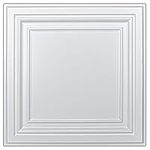 Art3d PVC Ceiling Tiles, 2'x2' Plastic Sheet in White (12-Pack)