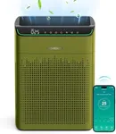 MORENTO Air Purifiers for Home Large Room Up to 1290 ft² with PM 2.5 Air Quality Monitor, Wi-Fi and Alexa compatible, HEPA Auto Mode Double-sided Air Inlet for Smoke and Odor, 23db, MR5866, Dark Green