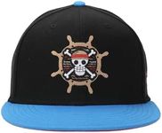 One Piece Live Action Straw Hat Pirates Compass Adult Black Snapback Hat