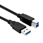 JIGYAS High Speed USB Printer Cable USB 3.0 Type A Male to Type B Male Printer Scanner Cable for HP, Canon, Epson, Dell, Xerox, Samsung etc