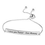 LeCalla Personalized Customized 925 Sterling Silver Engraved Name Inspiration Message Bolo Bracelet for Women