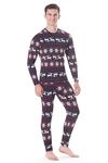 Rocky Thermal Underwear For Men (Thermal Long Johns Set) Shirt & Pants, Base Layer w/Leggings/Bottoms Ski/Extreme Cold (Christmas Design - Medium)