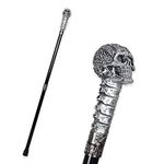 Resin Skull Head Handle Walking Stick for Man Fashion Decorative Walking Cane Women Vintage Metal Canes Men Luxury Walking Stick