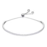 SILBERTALE 925 Sterling Silver Cubic Zirconia Bracelet Adjustable Tennis Bracelets for Womens