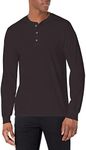 Hanes Comfortblend Hanes Originals Men's Tri-Blend Long Sleeve Henley, Black, Large