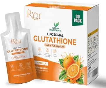 RY21 Liposomal Glutathione Liquid Supplement –Korean Ingredients, PQQ, CoQ10 & Antioxidants –Supports Radiant Skin, Energy & Cellular Health – High Absorption, Citrus Vanilla (30 Serving)