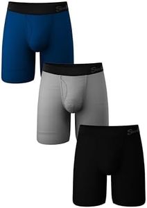 Shinesty Black Grey Navy Long Leg Boxer Three Pack - S