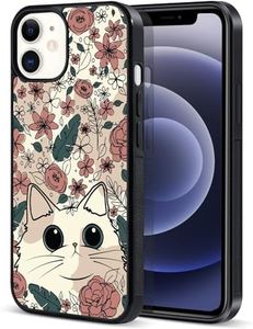 UNNKINE Cute Flower Case for iPhone 13 Girls Women Lovely Cat Design Soft TPU Hard Back Shockproof Anti-Scratch Protective Cover Case for iPhone 13