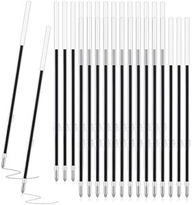 60 Pieza Recambio Boligrafo, 0.7mm Recambio, Recambio Rollerball, Recambios para Bolígrafos, Recarga Retráctil, Recambios de Bolígrafo Intercambiables, Compatible con Mayoría bolígrafos (Negro)
