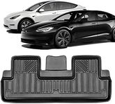 Tesla Model 3 Rubber Mats All Weather Full Set of TPE Rubber Floor Mats Carpets 3D Heavy Duty Front & Rear 2 Row Seat Set 2019-2022 (Rear Row Seat Floor Mats, Black)…