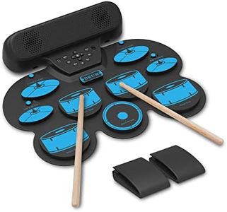 Electronic Drum Set Electric Drum Set MIDI Drum Set for Kids Volume Control Quiet Drums Pad with 2 Built-in Stereo Speakers, Thickened Pad, Foot Pedals, Christmas& Birthday Gift Drum Songs Included
