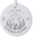 New Home Ornament 2024, House Warming Ceramic Ornament Gifts, New House New Beginning, Housewarming Gift Presents for Women, Couple, New Home Gifts for Home, New Home Owners Gift Idea