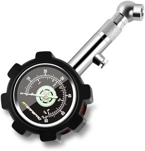 ATsafepro Tyre Pressure Gauge UK 4 bar 60 psi,Car Tyre Pressure Checker Certified ANSI B40.1 Accurate with Large 1.5" Glow Dial, Professional Mechanical Tyre Gauge Meter for Motorcycles,Cars,Trucks