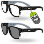 MAGID Y50 Series Performance Anti-Fog Polycarbonate Safety Glasses with Side Shields, 2 Pairs, Combo Lens | Clear & Gray, Y50BKAFCGY