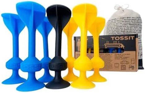 TOSSIT Game Suction Cup Darts, Toss Game Perfect Family and Party, Silicone Throwing Game for Backyard, Indoor and Outdoor Fun, Starter Pack, Blue Yellow