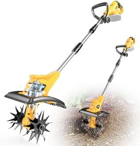 Cordless Tiller Cultivator Compatible with Dewalt 20V: MtiolHig Tiller for Gardening 360RPM Electric Garden Tiller, Brushless Rototiller 9" Width 6.3" Depth for Lawn/Soil Cultivation (No Battery)