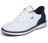 Skechers Men's Go Golf Prestige Sl Waterproof Spiked Golf Shoes Slip-in Trainers, White/Navy Spikeless, 10.5 UK