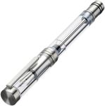 Asvine Vacuum Filling Fountain Pen Luxury Titanium Fine Point Pen V200 Series, Clear Demonstrator Smooth Writing Pen Gift Case