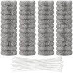 48 Pieces Lint Traps Washing Machine Stainless Steel Lint Snare Traps Laundry Mesh Washer Hose Filter with 48 Pcs Cable Tie