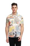 BULLMER Trendy Regular Fit Printed Causal Shirt for Men Khaki XXX-Large