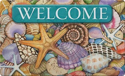 Toland Home Garden Shells of The Sea Welcome 18 x 30 Inch Decorative Seashell Floor Mat Beach Doormat