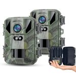 SUNTEKCAM Mini Trail Cameras 2Pack 24MP 1080P Game Camera with Fast 0.2s Motion Activated, Clear 65ft Night Vision Waterproof for Hunting, Wildlife Deer Cam
