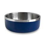 Fuzzl Double Insultated Thermal Dog Bowl in Navy - 16cm - for Indoors and Outdoors with Rubber Base - Versatile Dog Bowls and Dog Water Bowl for Hydration and Feeding