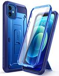 SUPCASE Unicorn Beetle Pro Series Case for iPhone 12 Mini (2020 Release) 5.4 Inch, Built-in Screen Protector Full-Body Rugged Holster Case (Cobalt) Clear